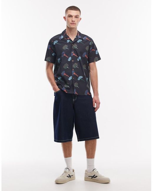 Paul Smith Blue Floral Print Shirt for men
