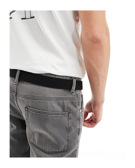 Calvin Klein White Casual Braided Elastic 35mm Belt for men