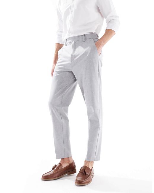 ASOS – elegante, schmal zulaufende hose in Gray für Herren