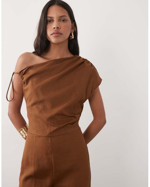 Mango Brown Asymmetric Jumpsuit