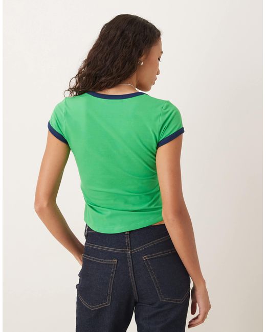 Calvin Klein Green – knapp geschnittenes ringer-t-shirt