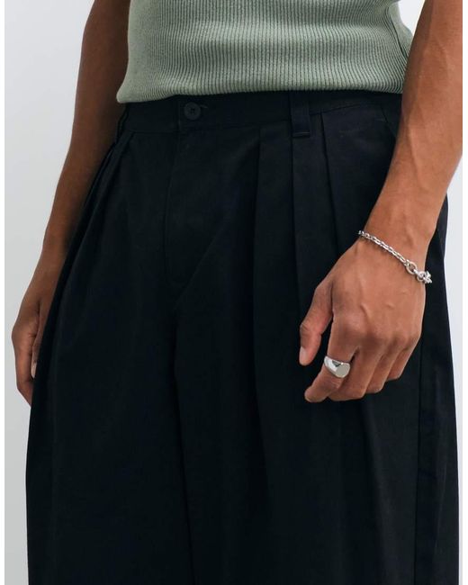 ASOS Black Oversized Tapered Pants for men