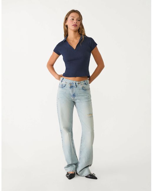 Stradivarius Blue – basic-t-shirt