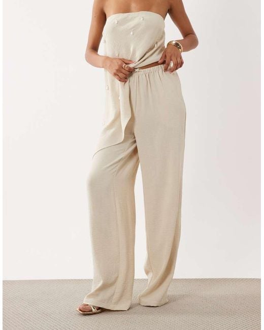 Six Stories Natural High Waist Flowy Pants