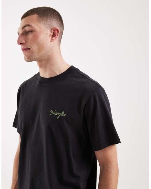 Wrangler Black Graphic Tee for men