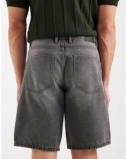 Redefined Rebel Black Valencia Loose Fit Denim Shorts for men