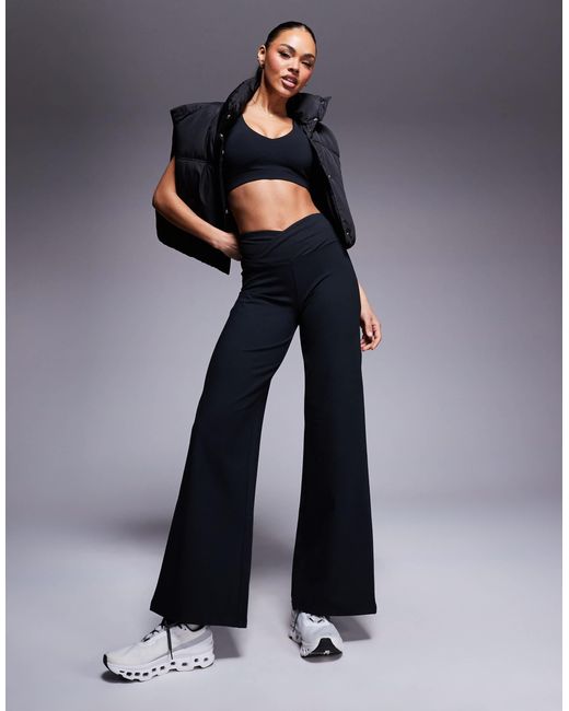 4505 Blue Icon Soft Touch Wrap Waist Wide Leg Dance Pant