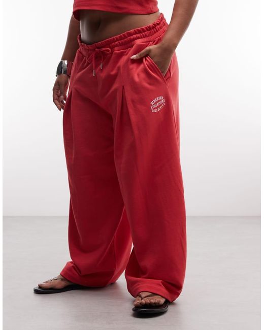 ASOS Red Weekend Collective Curve Co-ord Oversized Barrel Leg jogger With Graphic