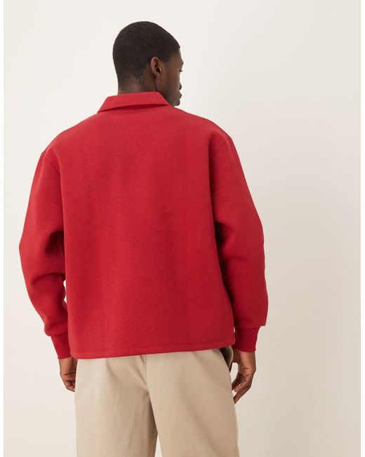ASOS Oversized Polo Met Verborgen Knopen in het Red voor heren