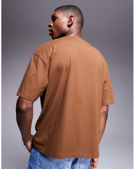Camiseta Marrón Extragrande Con Estampado Gráfico Deportivo De ASOS de hombre de color Brown