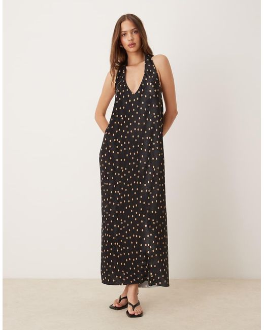 ASOS Multicolor Plisse Halter Maxi Dress