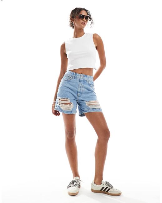 ASOS Blue Denim Dad Shorts