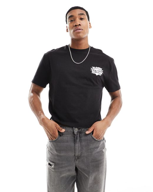 T-shirt crop top décontracté avec imprimé blason sur la poitrine ASOS pour homme en coloris Gray