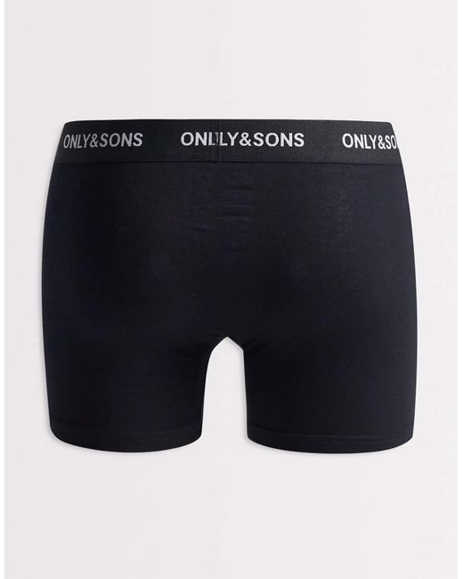 Only & Sons White 3 Pack Trunks for men