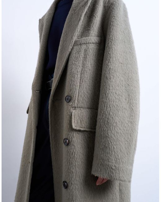 TOPSHOP Black 3 Button Brushed Coat With Wool