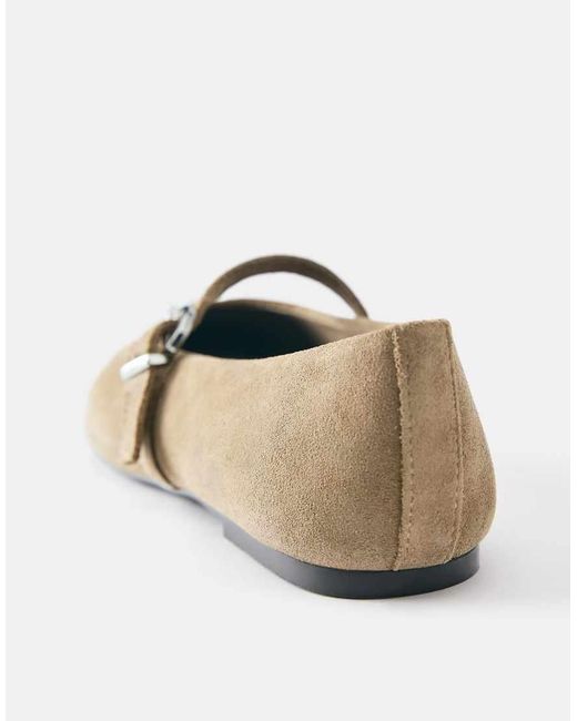 Pull&Bear White Leather Ballerinas