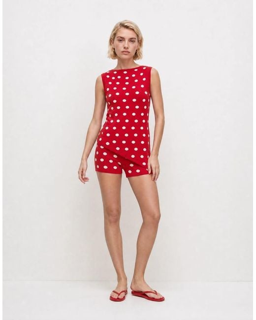 ASOS Red Knitted Asymmetric Top Co-ord