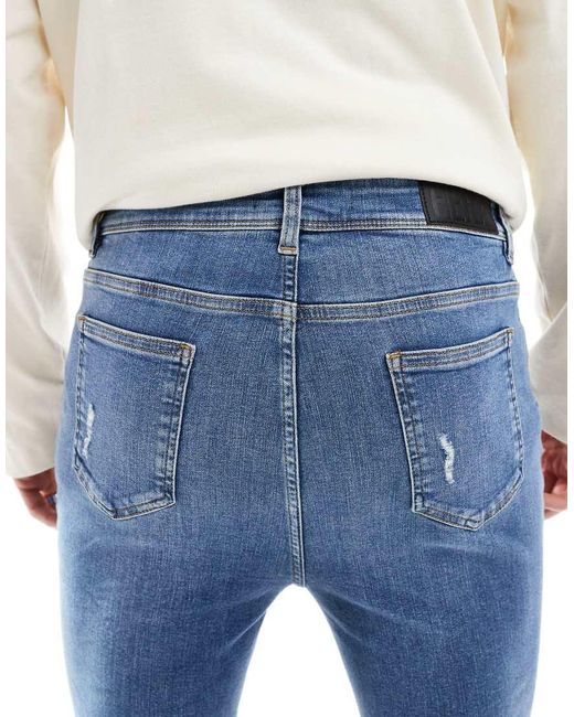 HERA Blue Spray On Ripped Jean for men