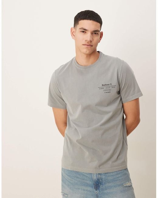 Barbour Gray Hickling Tailored Fit T-shirt for men