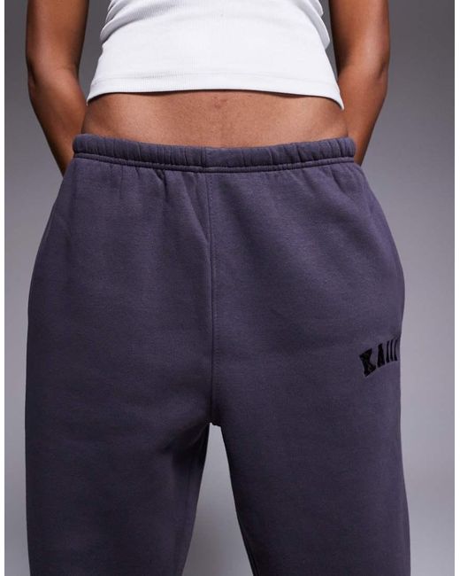 Kaiia Blue Cotton Blend Cuffed Trackies