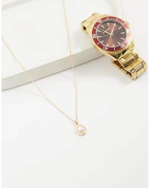ASOS White Faux Pearl Pendant Necklace for men