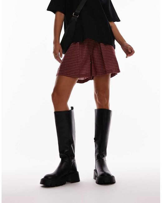 TOPSHOP White Riya Knee High Chunky Boots