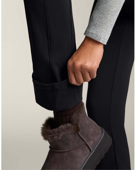 Oysho Black High Rise Warm Flare Trousers