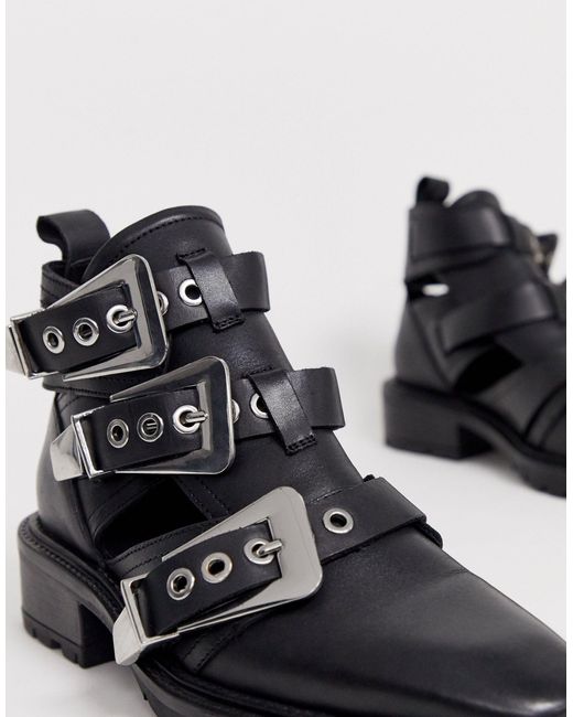 chunky cut out boots