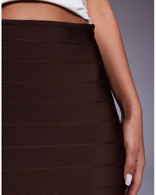 ASOS Brown Bandage Panel Mini Skirt