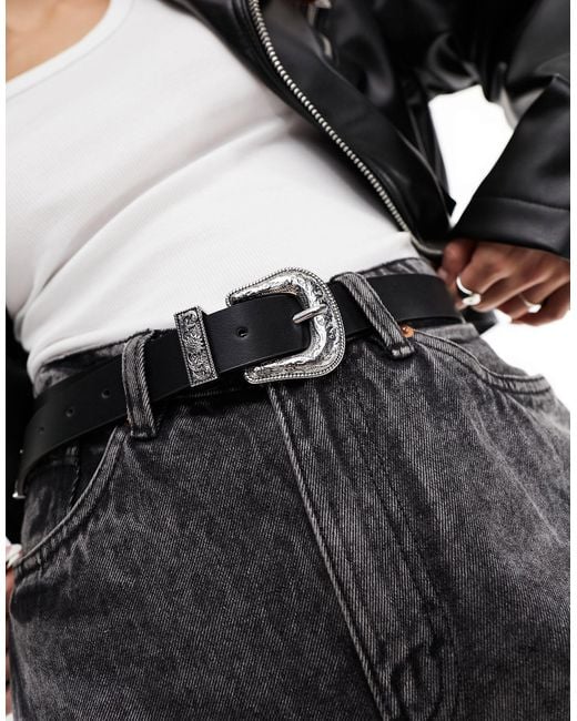 ASOS Black Waist And Hip Jeans Western Belt