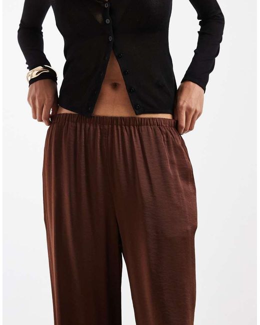 Vero Moda Purple Textured Satin Wide Leg Trousers
