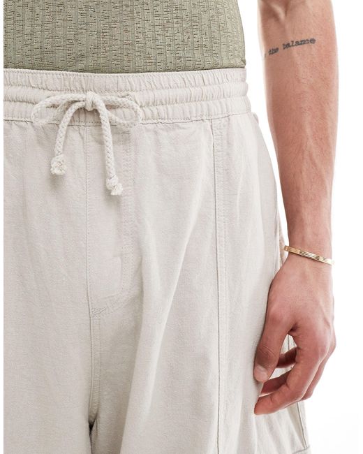 ASOS White Oversized Cargo Trouser for men