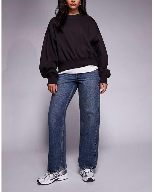 River Island Blue Relaxed Straight Leg Jeans
