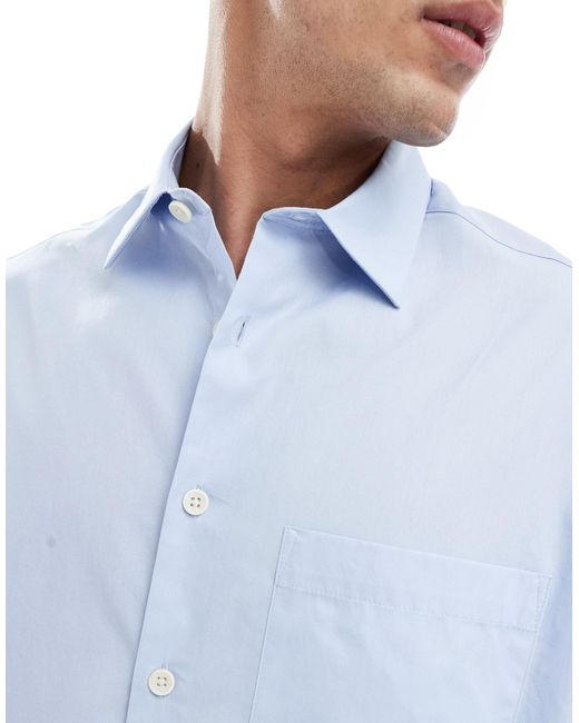 ASOS Blue Extreme Oversized Smart Shirt for men