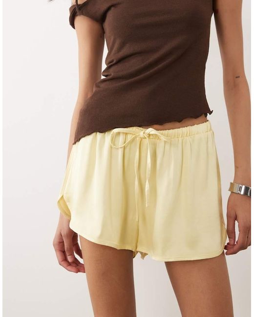 ASOS Natural Satin Micro Runner Short