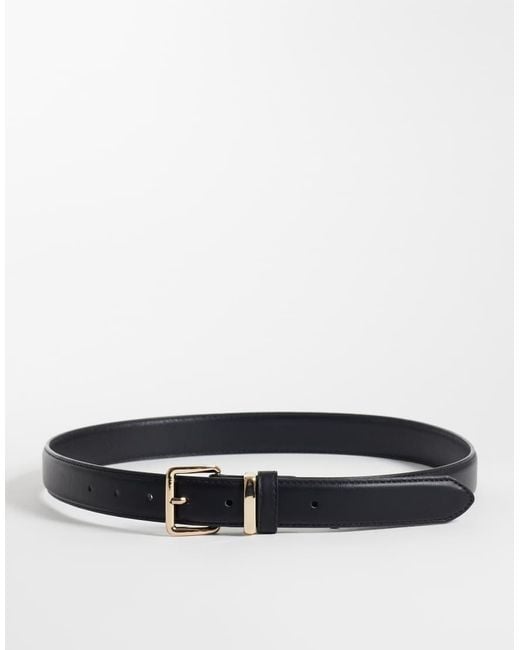 Gina Tricot White Everyday Belt With Gold Buckle