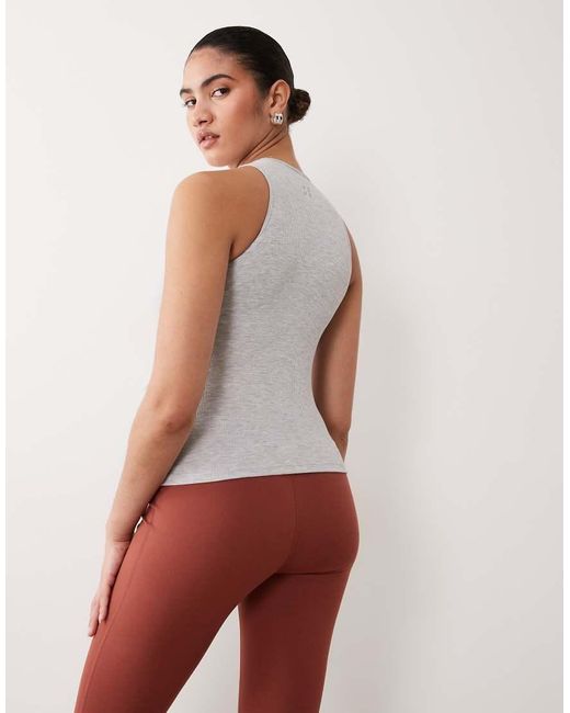 4505 White Maternity Lightweight Ribbed Racer Vest With Inner Bra And Removeable Padding