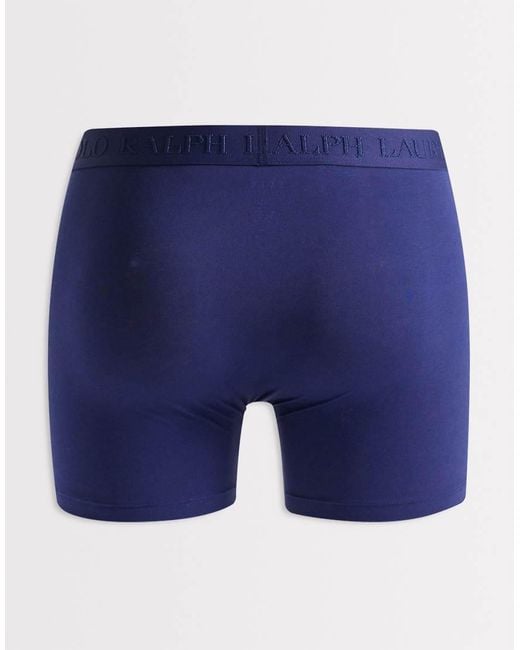 Polo Ralph Lauren Blue 3 Pack Of Stretch Cotton Tonal Boxer Briefs for men