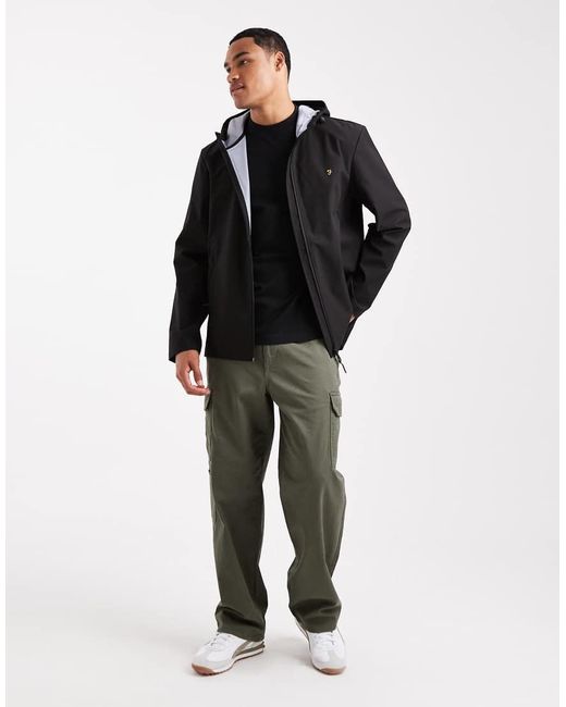 Farah Black Rhodes Hooded Jacket for men