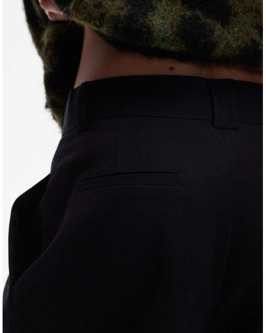 Pantalones De Sastre Negros De Pernera Ancha Con Detalle De Pinzas En La Cintura De TOPSHOP de color Black