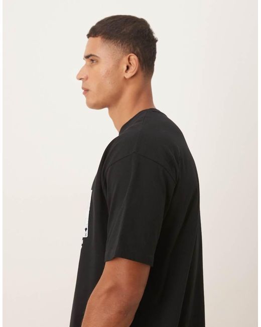 T-Shirt Oversize Nera Con Stampa Stile Cartoon di ASOS in Black da Uomo