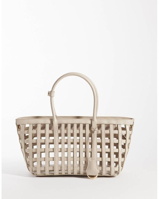 Mango Metallic Open Weave Handbag
