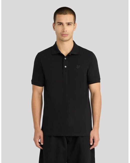 Lyle & Scott Black Ss Polo Shirts Superfine Polo Shirt for men