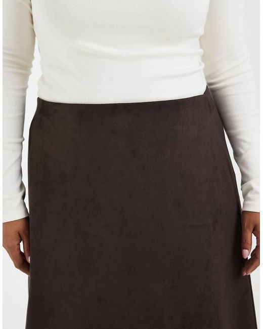 ONLY White Faux Suede Maxi Skirt