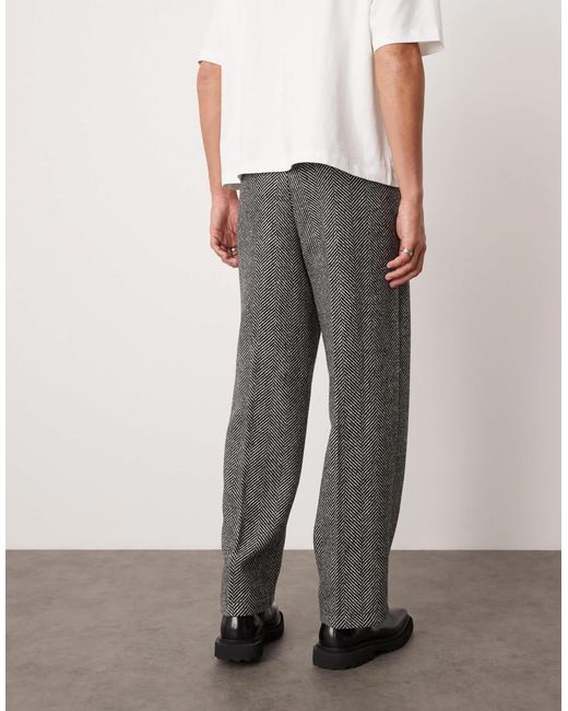 ASOS – elegante hose aus wollmischgewebe in Black für Herren