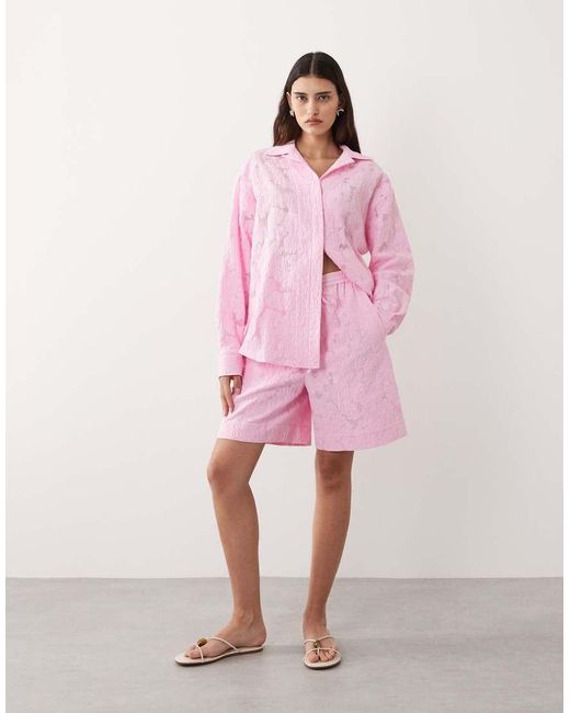 ARRANGE Pink Floral Jacquard Short Co-ord