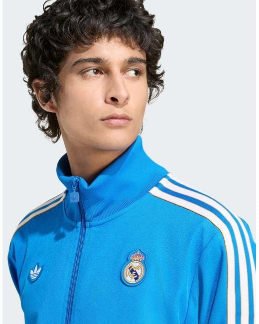 Adidas Originals Blue Real Madrid Terrace Icons Track Top for men