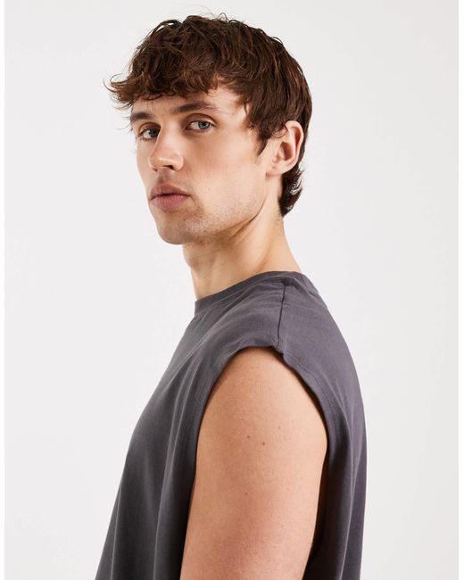 ASOS – basic-tanktop in Gray für Herren