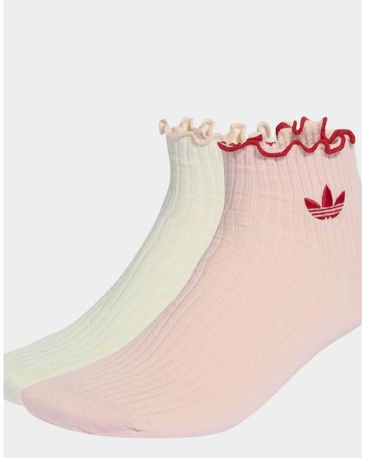 Adidas Originals Set Van 2 Paar Sokken Met Ruches in het Pink