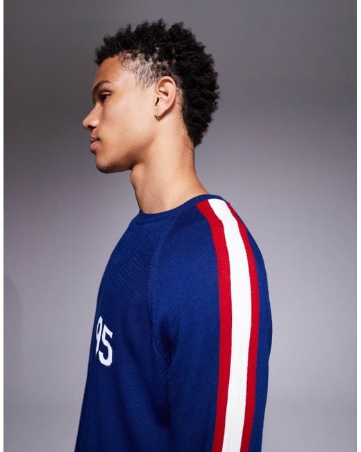 ASOS – relaxed-fit-strickpullover in Blue für Herren